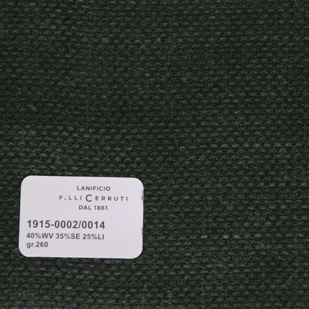 1915-0002-0014 Cerruti Lanificio - Vải Suit 100% Wool - Đen Trơn